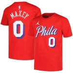 youth philadelphia 76ers tyrese maxey jordan brand red name  number statement t-shirt – Genuine NBA Hats & Jerseys for Fans