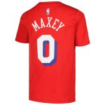 youth philadelphia 76ers tyrese maxey jordan brand red name  number statement t-shirt – Genuine NBA Hats & Jerseys for Fans