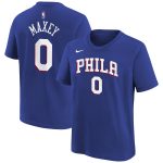 youth philadelphia 76ers tyrese maxey royal icon name  number t-shirt – Genuine NBA Hats & Jerseys for Fans