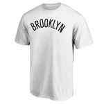 mens brooklyn nets white wordmark alt t-shirt – Genuine NBA Hats & Jerseys for Fans