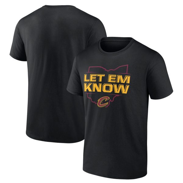 mens cleveland cavaliers black hometown collection let em know t-shirt – Genuine NBA Hats & Jerseys for Fans