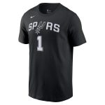 mens san antonio spurs victor wembanyama nike black icon 202223 name  number t-shirt – Genuine NBA Hats & Jerseys for Fans