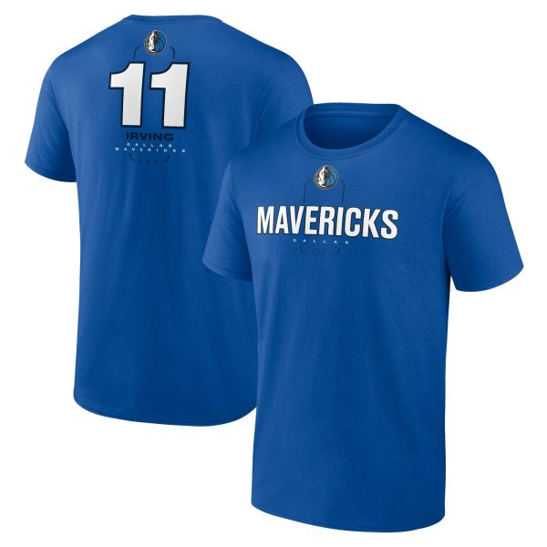 mens dallas mavericks kyrie irving blue behind the back name  number t-shirt – Genuine NBA Hats & Jerseys for Fans