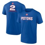 mens detroit pistons cade cunningham blue behind the back name  number t-shirt – Genuine NBA Hats & Jerseys for Fans