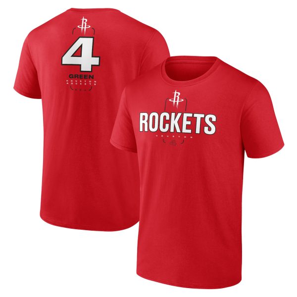 mens houston rockets jalen green red behind the back name  number t-shirt – Genuine NBA Hats & Jerseys for Fans