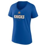 womens new york knicks jalen brunson royal behind the back name  number v-neck t-shirt – Genuine NBA Hats & Jerseys for Fans