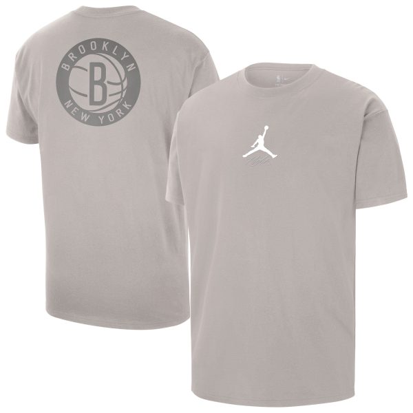 mens brooklyn nets jordan brand stone statement edition jumpman flight heavyweight t-shirt – Genuine NBA Hats & Jerseys for Fans