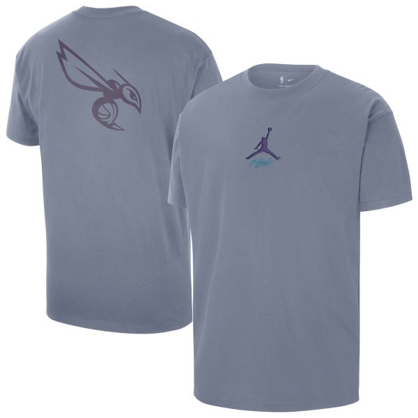 mens charlotte hornets jordan brand blue statement edition jumpman flight heavyweight t-shirt – Genuine NBA Hats & Jerseys for Fans