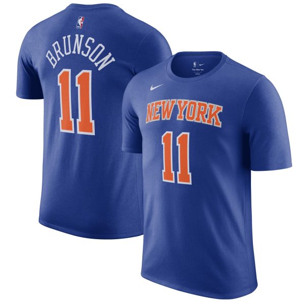 mens new york knicks jalen brunson nike blue icon edition name  number t-shirt – Genuine NBA Hats & Jerseys for Fans