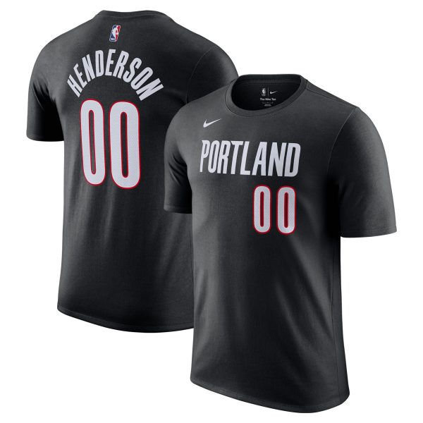 mens portland trail blazers scoot henderson nike black icon edition name  number t-shirt – Genuine NBA Hats & Jerseys for Fans