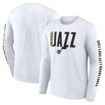 mens utah jazz white vision long sleeve t-shirt – Genuine NBA Hats & Jerseys for Fans