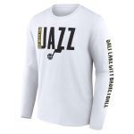 mens utah jazz white vision long sleeve t-shirt – Genuine NBA Hats & Jerseys for Fans
