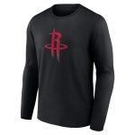 mens houston rockets black primary logo long sleeve t-shirt – Genuine NBA Hats & Jerseys for Fans