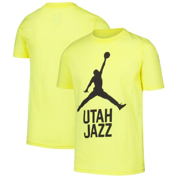 youth utah jazz jordan brand gold essential jumpman logo t-shirt – Genuine NBA Hats & Jerseys for Fans