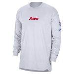 mens philadelphia 76ers nike white 202425 city edition authentic pregame performance long sleeve shooting t-shirt – Genuine NBA Hats & Jerseys for Fans