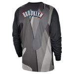 mens brooklyn nets nike black 202425 city edition authentic pregame performance long sleeve shooting t-shirt – Genuine NBA Hats & Jerseys for Fans