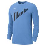 mens atlanta hawks nike light blue 202425 city edition essential logo long sleeve t-shirt – Genuine NBA Hats & Jerseys for Fans