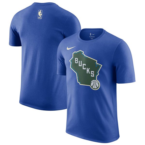 mens milwaukee bucks nike royal 202425 city edition essential logo t-shirt – Genuine NBA Hats & Jerseys for Fans
