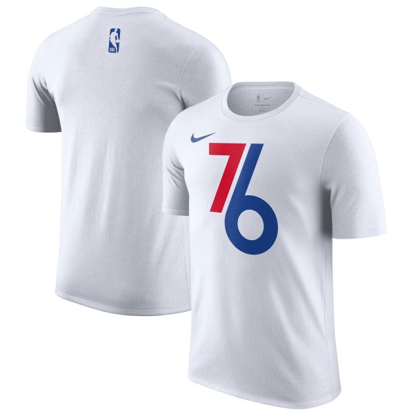 mens philadelphia 76ers nike white 202425 city edition essential logo t-shirt – Genuine NBA Hats & Jerseys for Fans