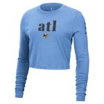womens atlanta hawks nike light blue 202425 city edition essential logo slim fit long sleeve cropped t-shirt – Genuine NBA Hats & Jerseys for Fans