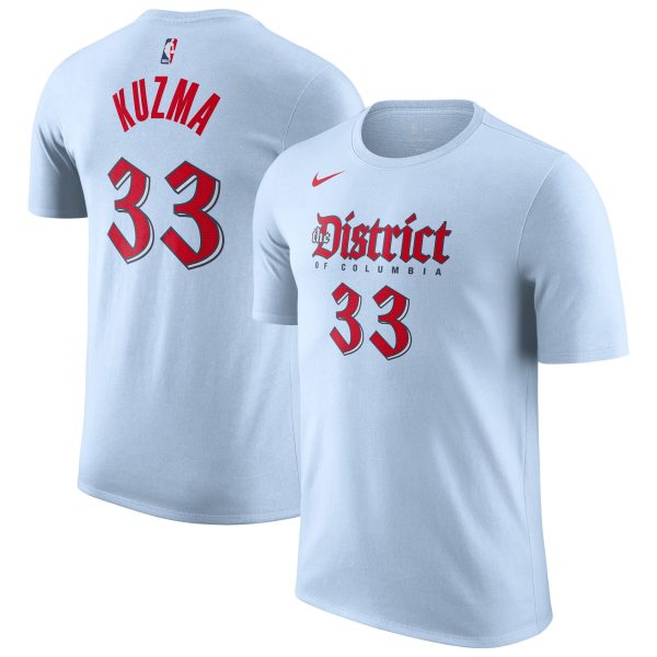 mens washington wizards kyle kuzma nike powder blue 202425 city edition name  number t-shirt – Genuine NBA Hats & Jerseys for Fans