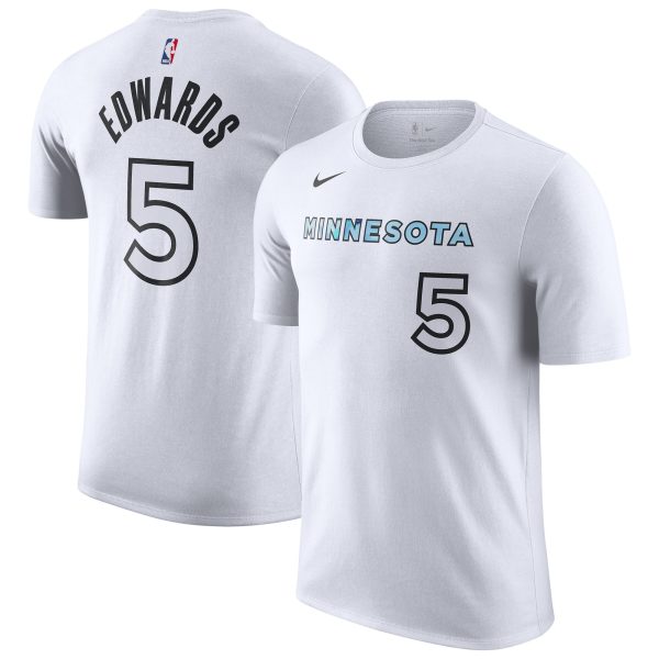 mens minnesota timberwolves anthony edwards nike white 202425 city edition name  number t-shirt – Genuine NBA Hats & Jerseys for Fans