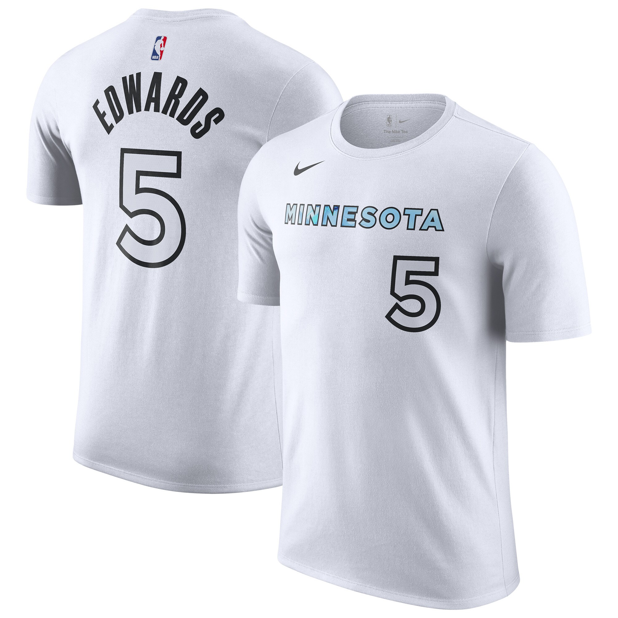 mens minnesota timberwolves anthony edwards nike white 202425 city edition name  number t-shirt – Genuine NBA Hats & Jerseys for Fans
