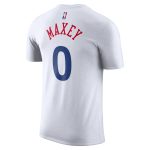mens philadelphia 76ers tyrese maxey nike white 202425 city edition name  number t-shirt – Genuine NBA Hats & Jerseys for Fans