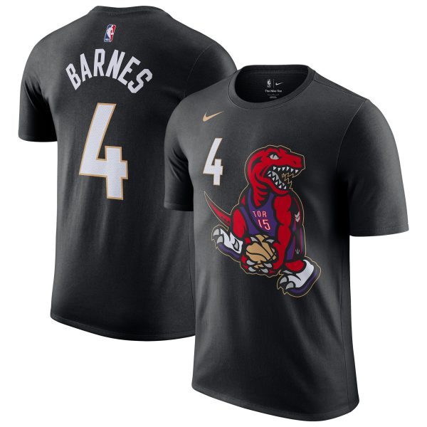 mens toronto raptors scottie barnes nike black 202425 city edition name  number t-shirt – Genuine NBA Hats & Jerseys for Fans