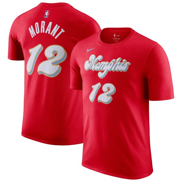 mens memphis grizzlies ja morant nike red 202425 city edition name  number t-shirt – Genuine NBA Hats & Jerseys for Fans