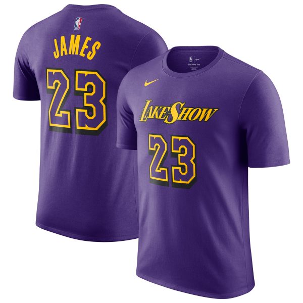 mens los angeles lakers lebron james nike purple 202425 city edition name  number t-shirt – Genuine NBA Hats & Jerseys for Fans
