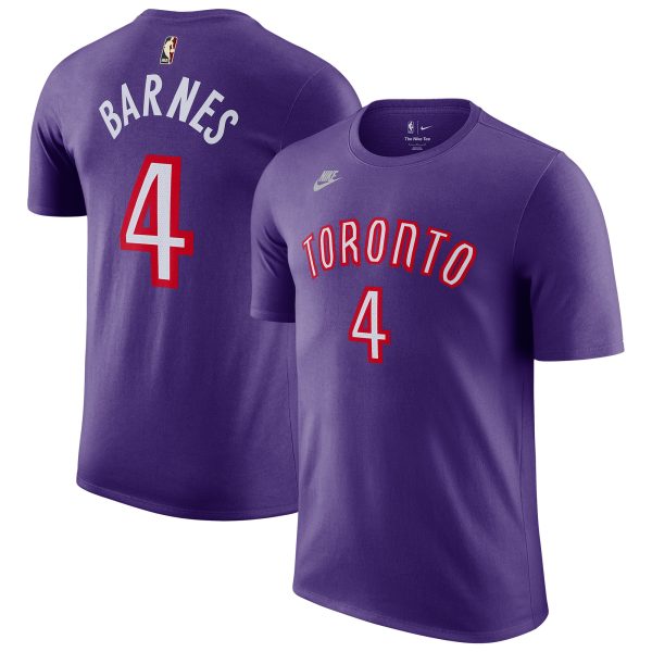 mens toronto raptors scottie barnes nike purple classic edition name  number t-shirt – Genuine NBA Hats & Jerseys for Fans
