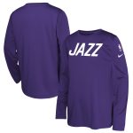 youth utah jazz nike purple 202425 city edition pregame performance long sleeve shooting t-shirt – Genuine NBA Hats & Jerseys for Fans