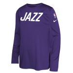 youth utah jazz nike purple 202425 city edition pregame performance long sleeve shooting t-shirt – Genuine NBA Hats & Jerseys for Fans