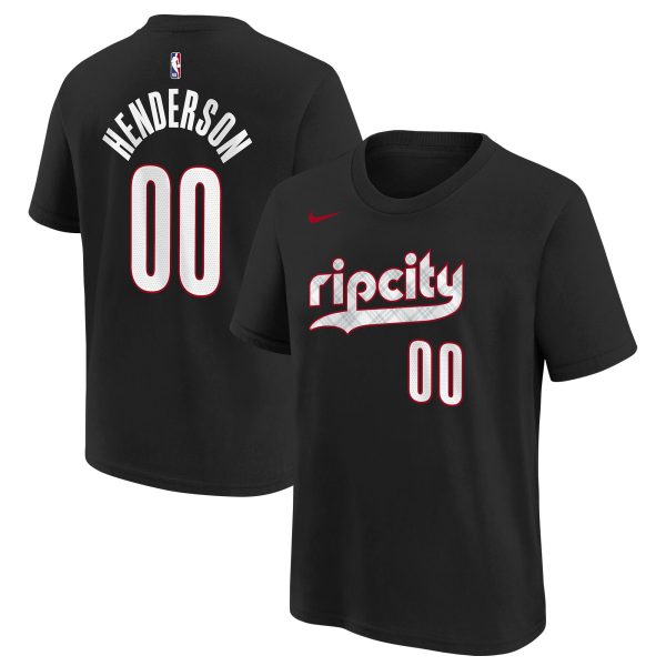 youth portland trail blazers scoot henderson nike black 202425 city edition name  number t-shirt – Genuine NBA Hats & Jerseys for Fans