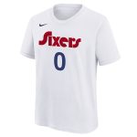youth philadelphia 76ers tyrese maxey nike white 202425 city edition name  number t-shirt – Genuine NBA Hats & Jerseys for Fans