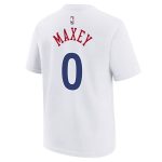 youth philadelphia 76ers tyrese maxey nike white 202425 city edition name  number t-shirt – Genuine NBA Hats & Jerseys for Fans