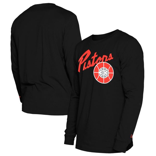 mens detroit pistons new era black 202425 city edition long sleeve t-shirt – Genuine NBA Hats & Jerseys for Fans