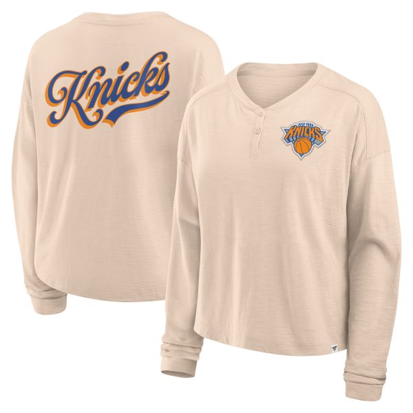 womens new york knicks fanatics natural boxed out drop fashion long sleeve t-shirt – Genuine NBA Hats & Jerseys for Fans