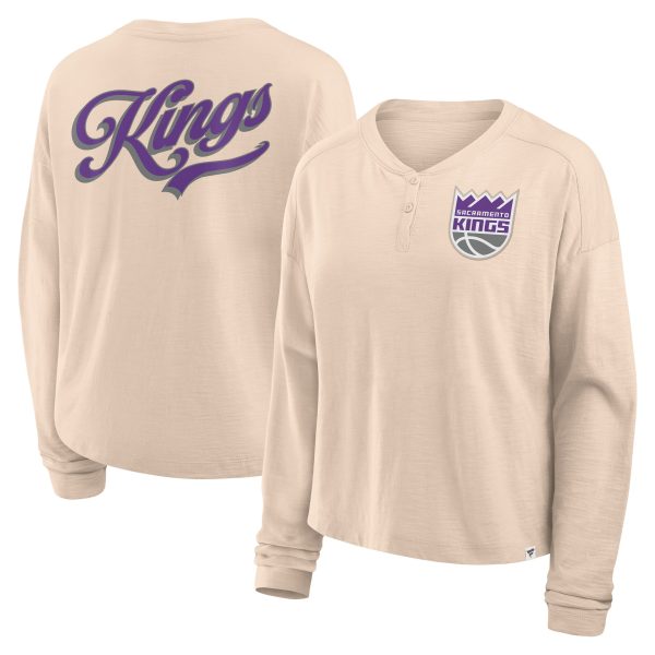 womens sacramento kings fanatics natural boxed out drop fashion long sleeve t-shirt – Genuine NBA Hats & Jerseys for Fans