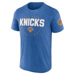 mens new york knicks heather blue block practice performance t-shirt – Genuine NBA Hats & Jerseys for Fans