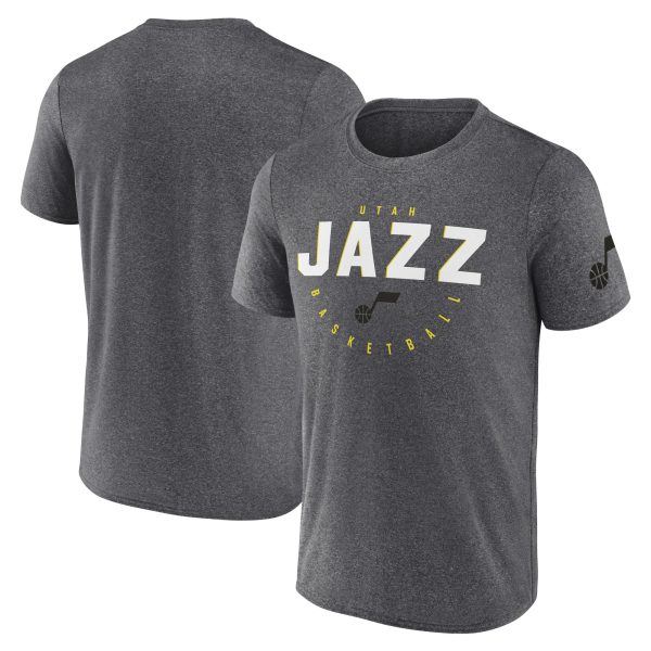 mens utah jazz heather charcoal block practice performance t-shirt – Genuine NBA Hats & Jerseys for Fans
