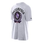 mens sacramento kings new era white throwback prep oversized t-shirt – Genuine NBA Hats & Jerseys for Fans