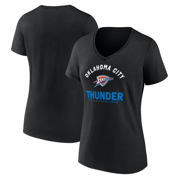 womens oklahoma city thunder black unrivaled v-neck t-shirt – Genuine NBA Hats & Jerseys for Fans