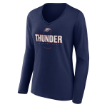 womens oklahoma city thunder navy personalized name  number midfielder long sleeve v-neck t-shirt – Genuine NBA Hats & Jerseys for Fans