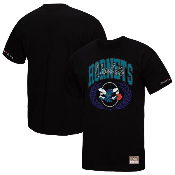 mens charlotte hornets mitchell  ness black nba x michelob ultra rewind ii t-shirt – Genuine NBA Hats & Jerseys for Fans
