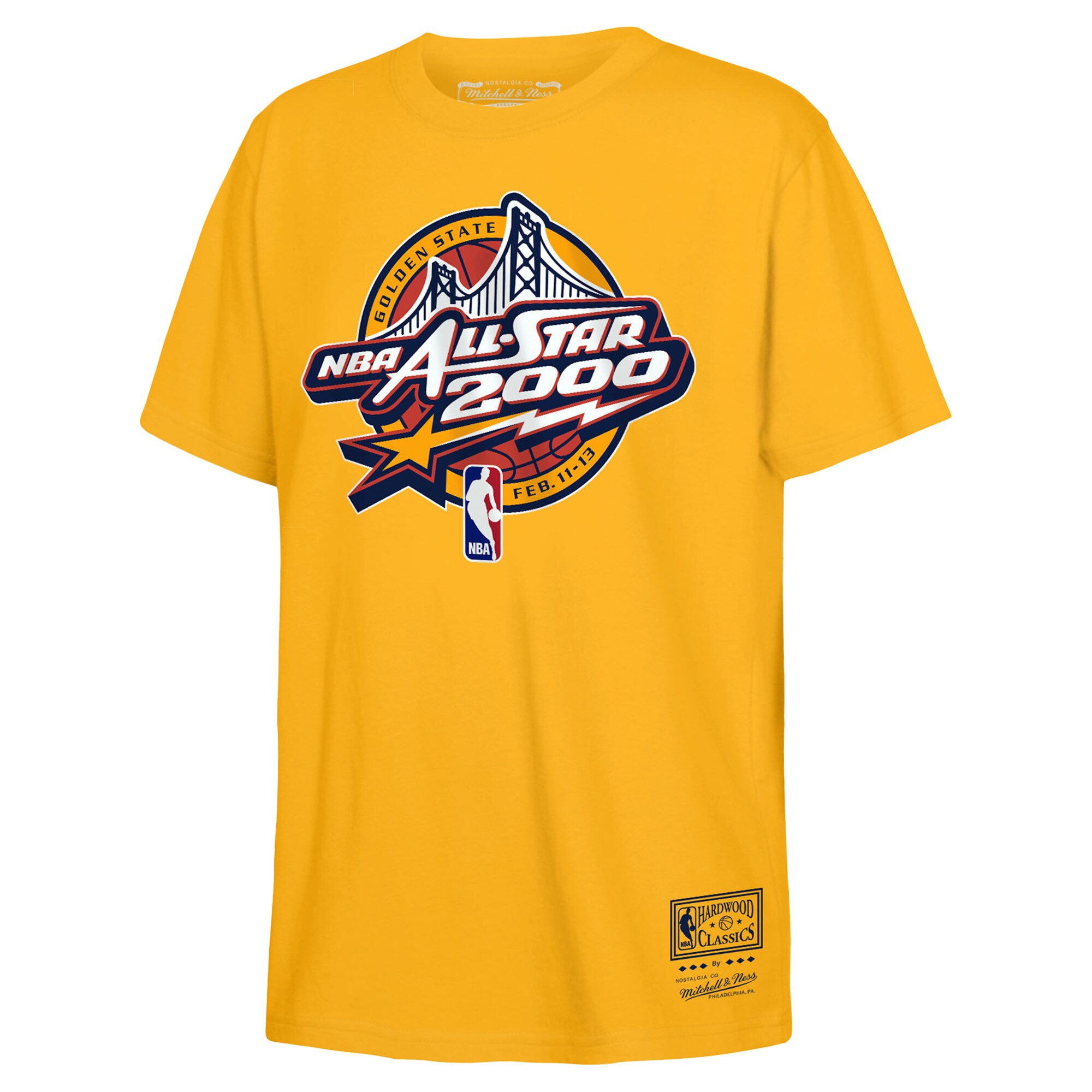 youth mitchell ness gold 2000 nba all-star game circle logo t-shirt – Genuine NBA Hats & Jerseys for Fans youth mitchell ness gold 2000 nba all-star game circle logo t-shirt – Genuine NBA Hats & Jerseys for Fans