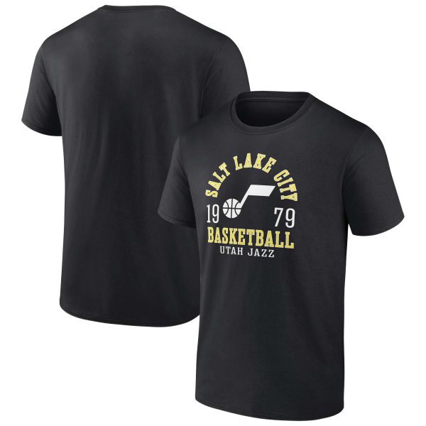 mens utah jazz fanatics black iconic the extras t-shirt – Genuine NBA Hats & Jerseys for Fans
