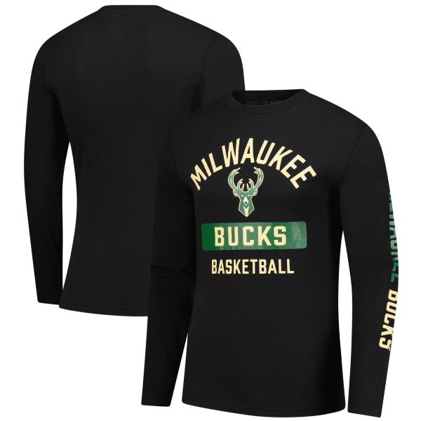 mens milwaukee bucks fanatics black long sleeve t-shirt – Genuine NBA Hats & Jerseys for Fans