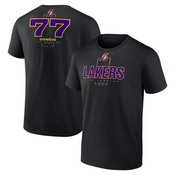 mens los angeles lakers luka dončić black behind the back name  number t-shirt – Genuine NBA Hats & Jerseys for Fans